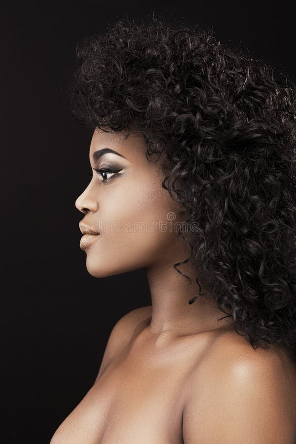 Perfil de la muchacha afroamericana hermosa fotos de archivo Perfil de la muchacha afroamericana hermosa fotos de archivo