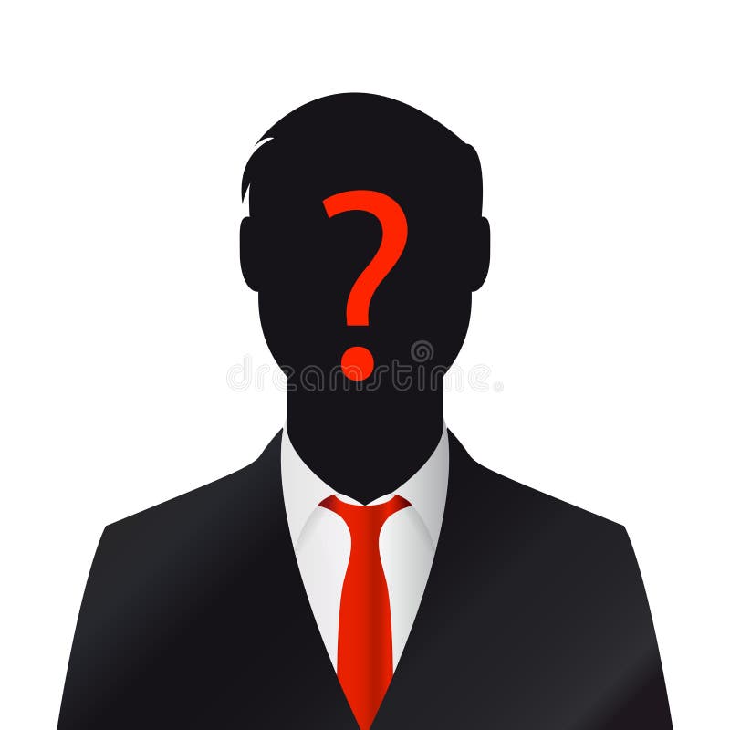 Perfil masculino da silhueta Homem de negócios com ponto de interrogação ilustração royalty free Perfil masculino da silhueta Homem de negócios com ponto de interrogação ilustração royalty free