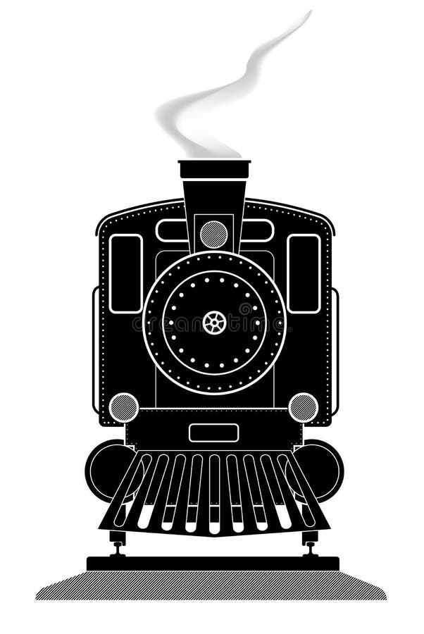 Perfile la vista delantera de una locomotora vieja en los carriles Rebecca 36 ilustración del vector Perfile la vista delantera de una locomotora vieja en los carriles Rebecca 36 ilustración del vector