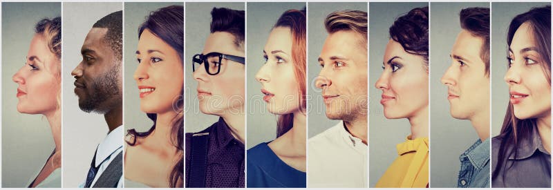 Perfis de homens e de mulheres multiculturais dos povos foto de stock royalty free Perfis de homens e de mulheres multiculturais dos povos foto de stock royalty free