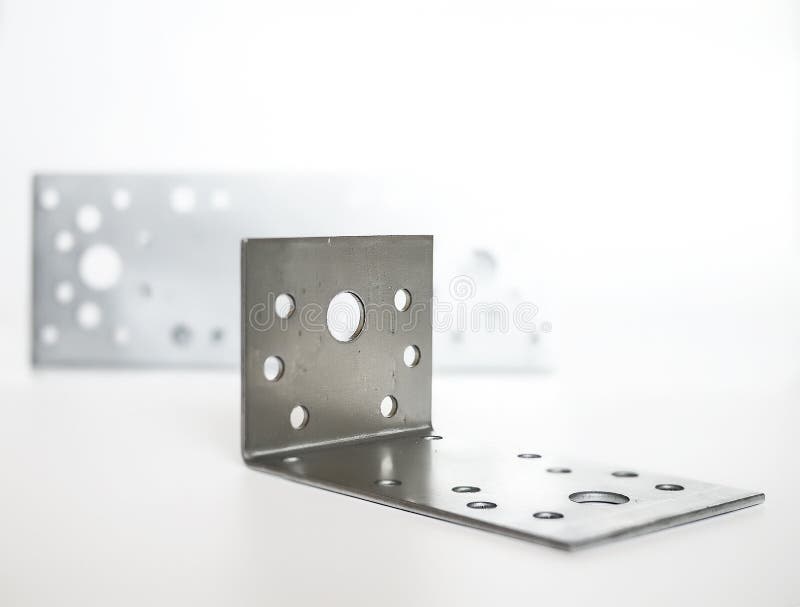 Perforated angle fastener stock image. Image of steel 66309827
