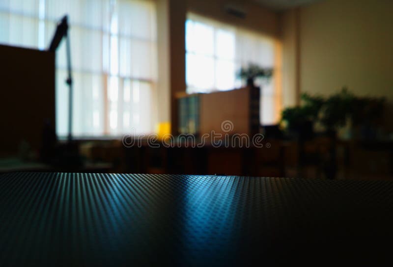 Perforated Table Inside Office Background Stock Image - Image of concept,  light: 227684829