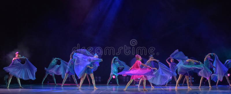 Performance of the children`s dance group ballet, chareography at the open festival of creativity