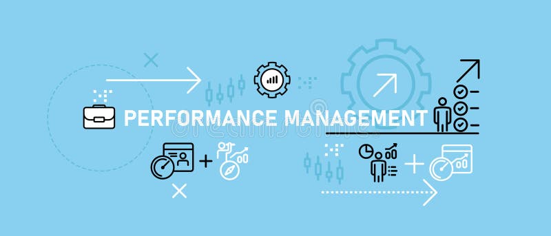 Performance Management conceptual business analysis forecast strategy planning employee optimization progress royalty free illustration