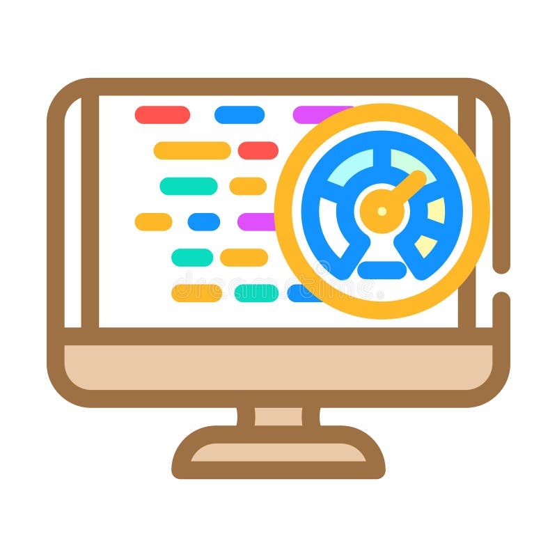 Performance optimization software color icon vector illustration stock illustration