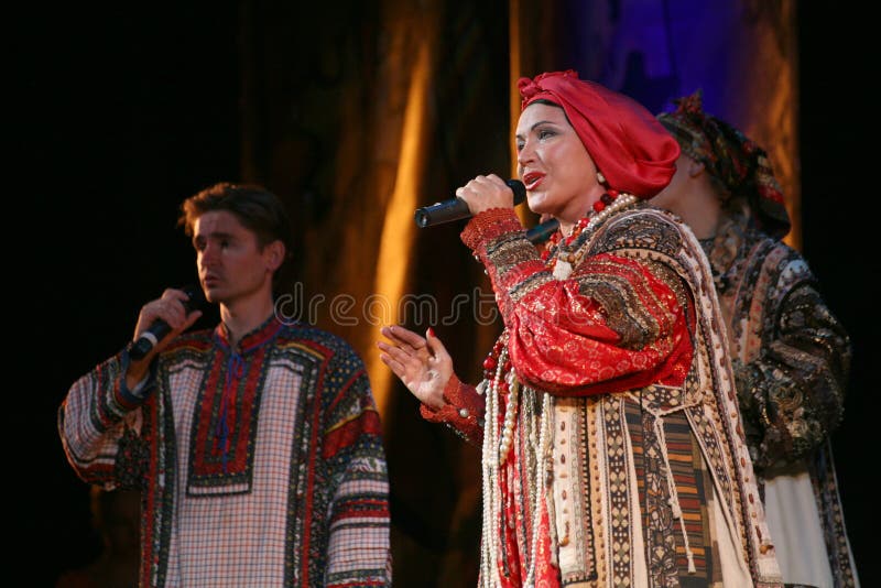 The Performance On The Stage Of The National Folk Singer Of Russian Songs Nadezhda Babkina And