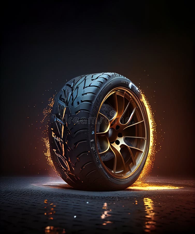 Performance Tires with Smoke Stock Illustration Illustration of