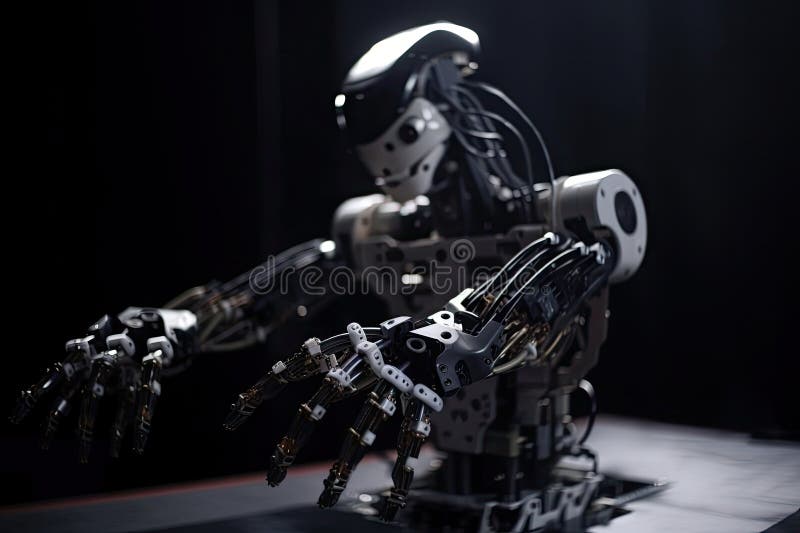 Performed by robot with precise, delicate hands vector illustration