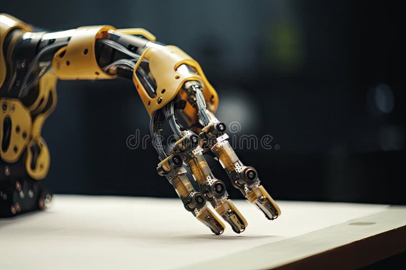Performed by robot with precise, delicate hands vector illustration