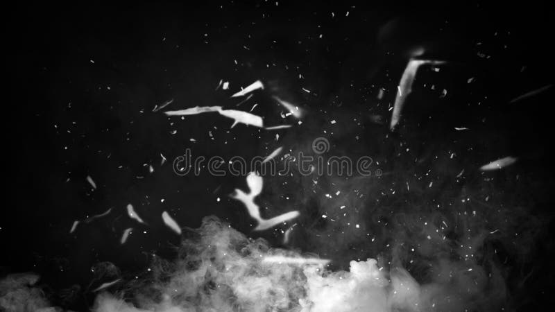 Dynamic Abstract Fog White Smoke Emanating From A Black Background