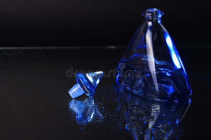 Perfume bottle in studio light