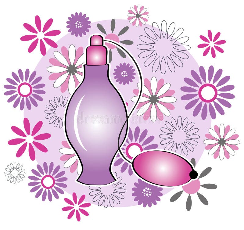 Perfume bottle with flowers