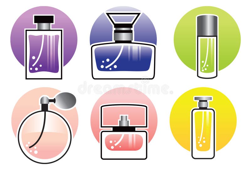 Perfume bottles set. stock illustration. Illustration of house - 23963395