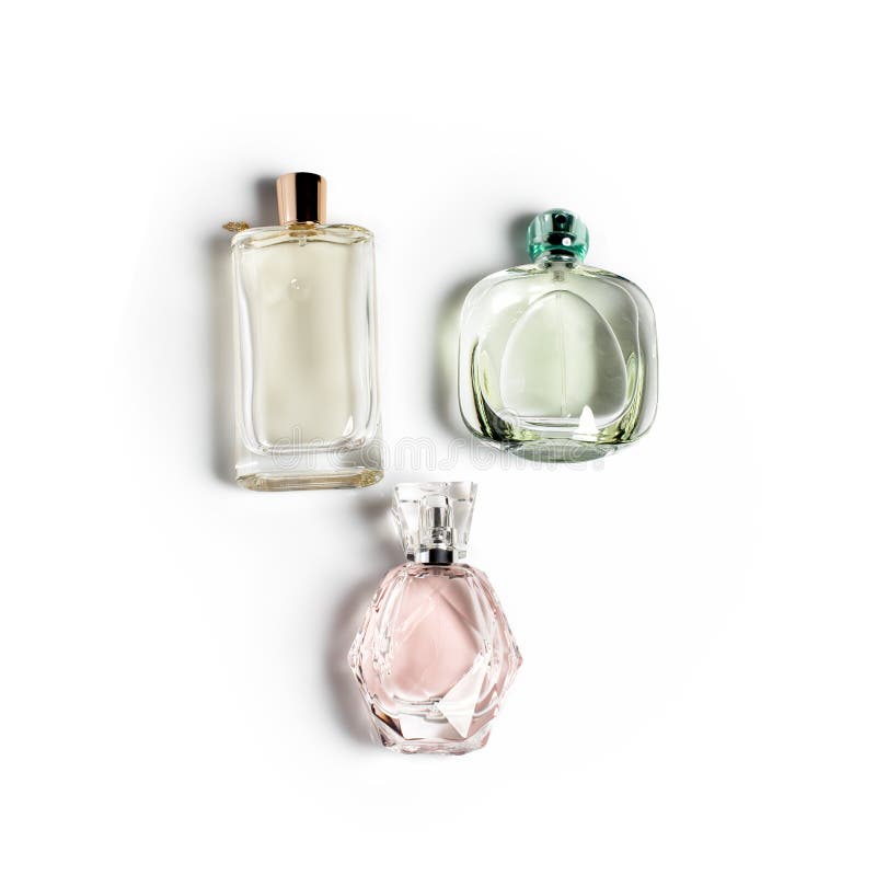 Perfume Bottles on Light Background. Perfumery, Cosmetics, Fragrance