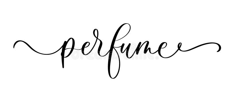 Perfume Calligraphy Text Logo with Smooth Line. Stock Vector ...