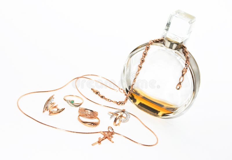 Perfume and jewelry stock image. Image of pretty, fashion 12024637