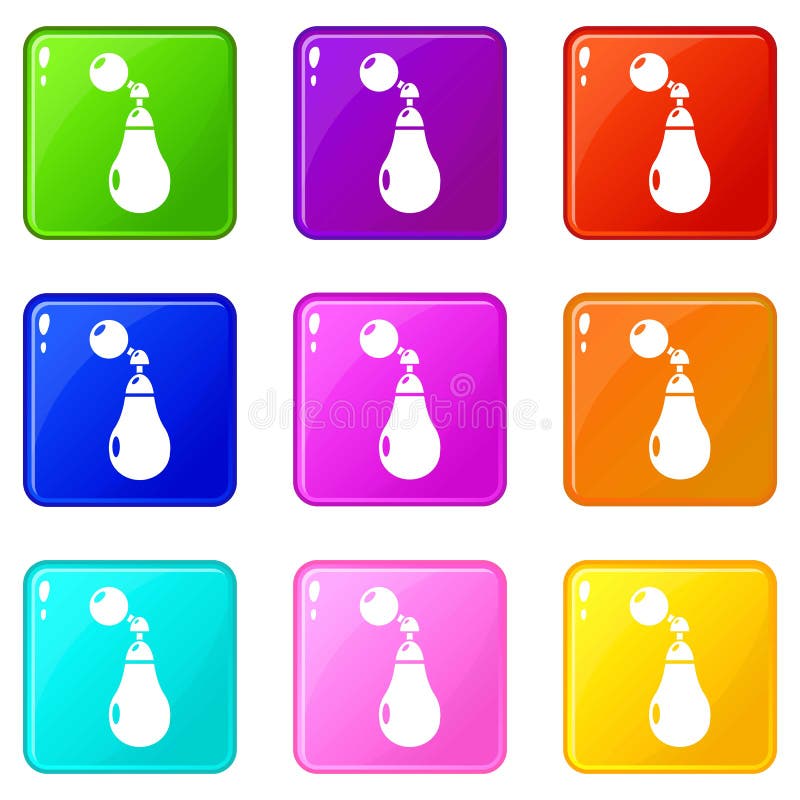 Perfume ícones de Paris da garrafa ajustam a coleção de 9 cores ilustração royalty free Perfume ícones de Paris da garrafa ajustam a coleção de 9 cores ilustração royalty free
