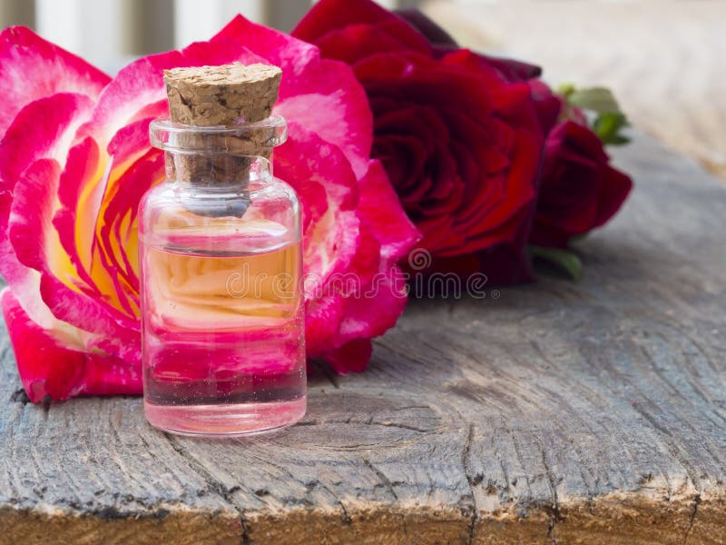 Perfumed rose water stock image. Image of bath, cork 58659255