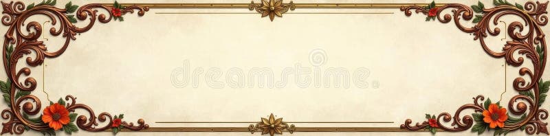 Pergamentele cu vârtej complexe formează un cadru elegant din epoca albă, antic royalty free illustration
