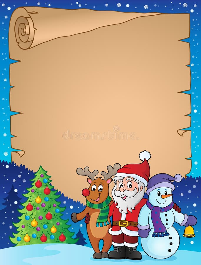 Pergamino 1 del tema de los caracteres de la Navidad libre illustration Pergamino 1 del tema de los caracteres de la Navidad libre illustration