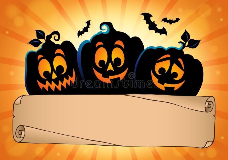 Pergamino y calabazas anchos 2 de Halloween libre illustration Pergamino y calabazas anchos 2 de Halloween libre illustration