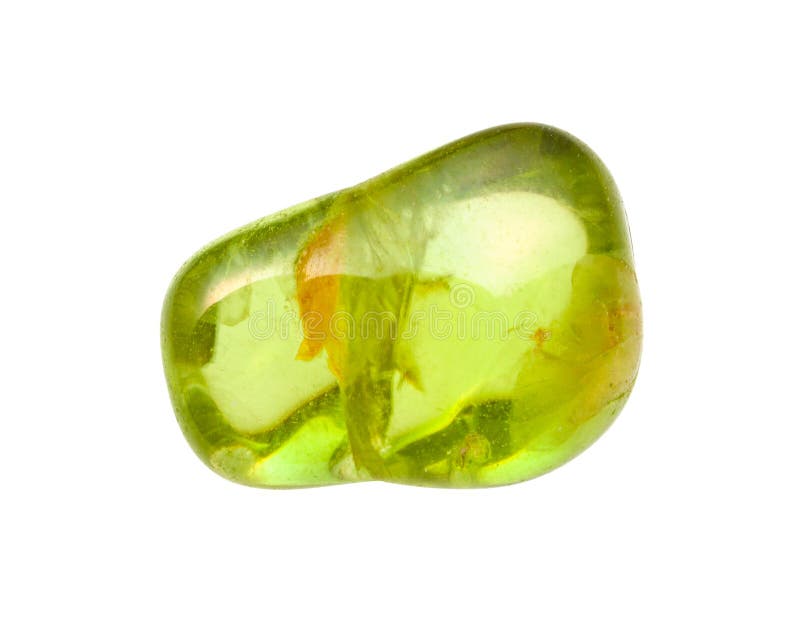 Peridot (Olivine, chrysolite) gemstone isolated
