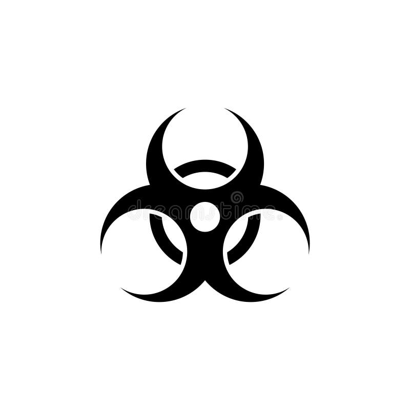 Perigo biológico, ícone liso do vetor do Biohazard ilustração royalty free Perigo biológico, ícone liso do vetor do Biohazard ilustração royalty free