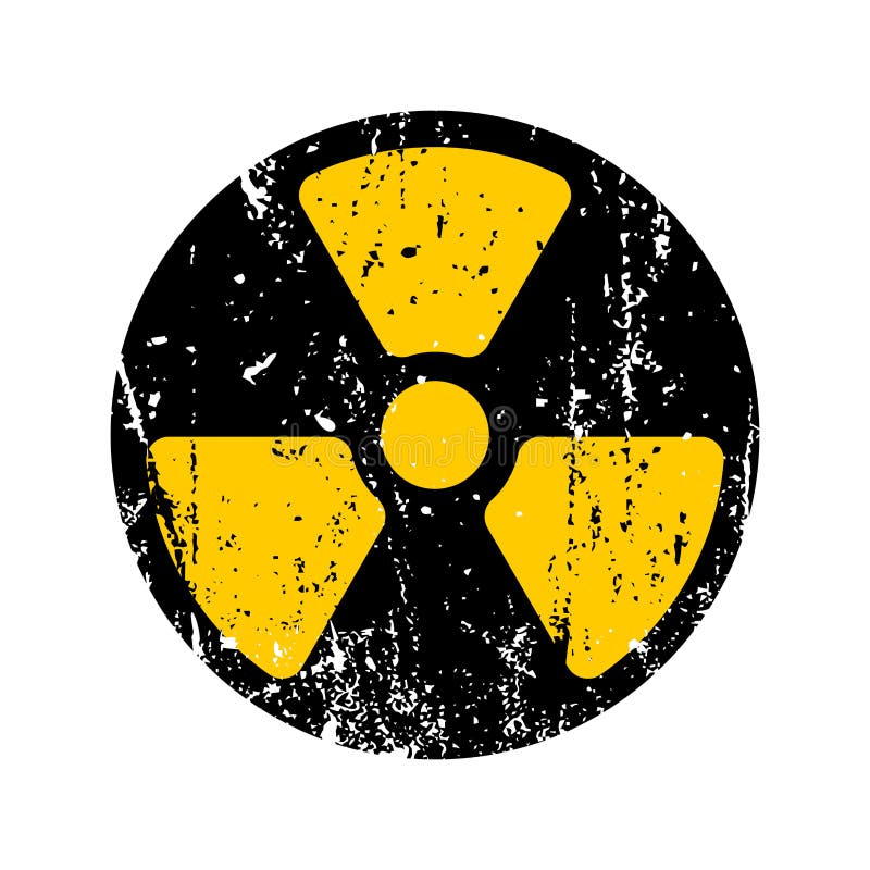 Perigo radioativo do sinal velho Símbolo tóxico retro gasto GR do perigo