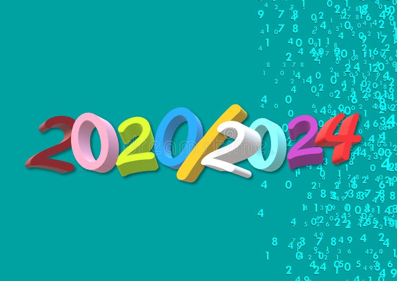 20202024 Annual Calendar with White Background Stock Illustration