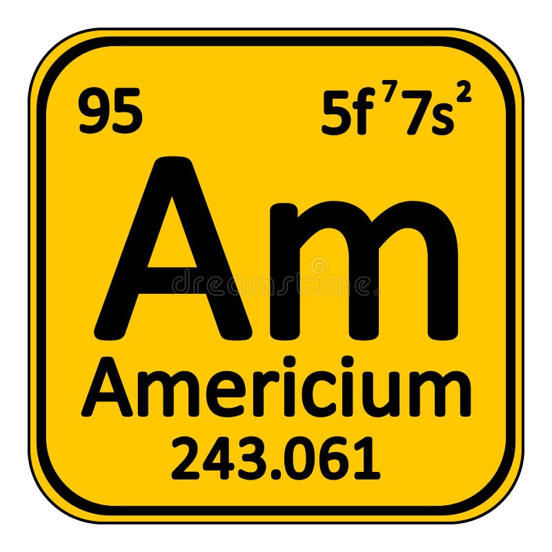 Periodic table element americium icon. vector illustration