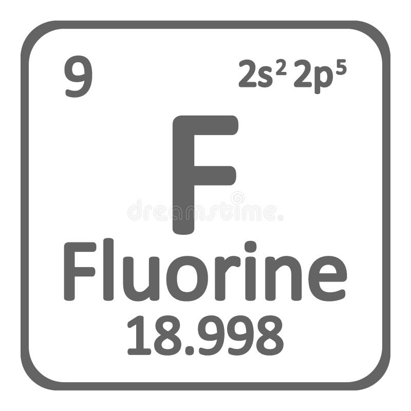 Periodic Table Element Fluorine Icon. Stock Illustration - Illustration of graph