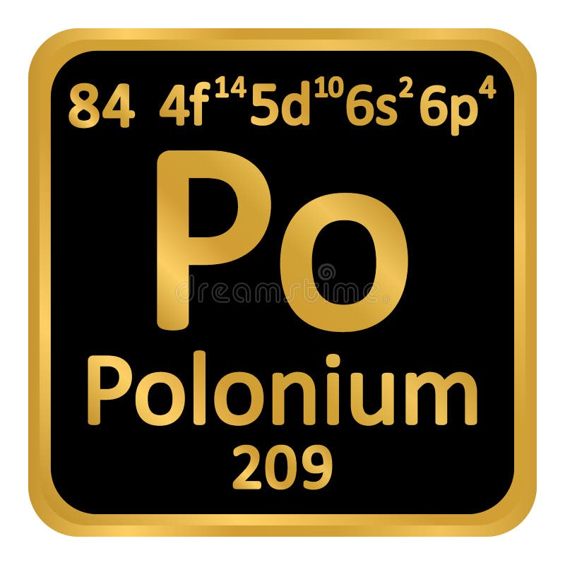 Periodic table element polonium icon.