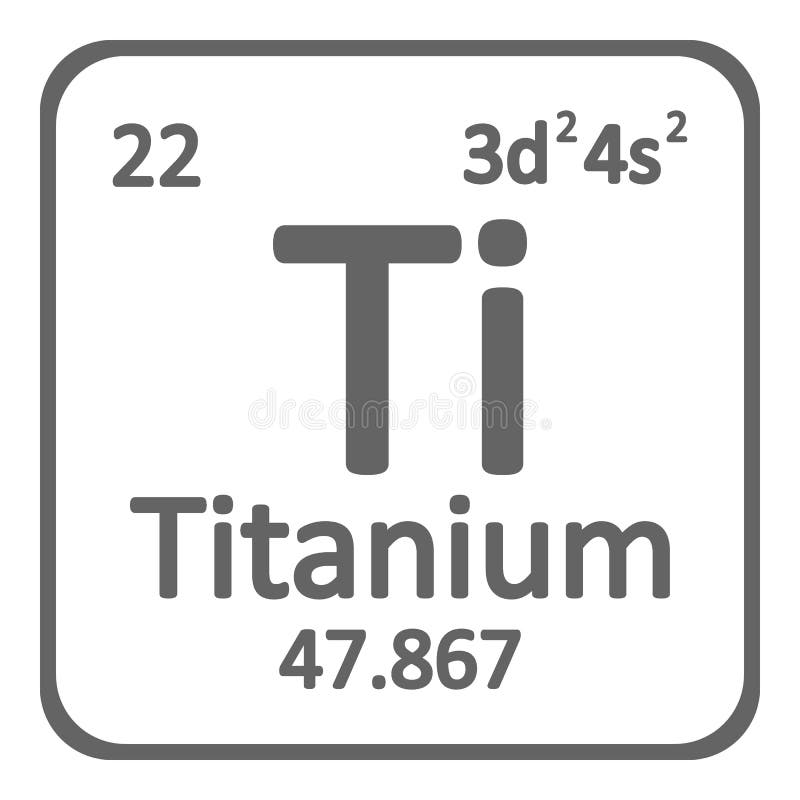 Periodic Table Element Titanium Icon. Stock Illustration - Illustration