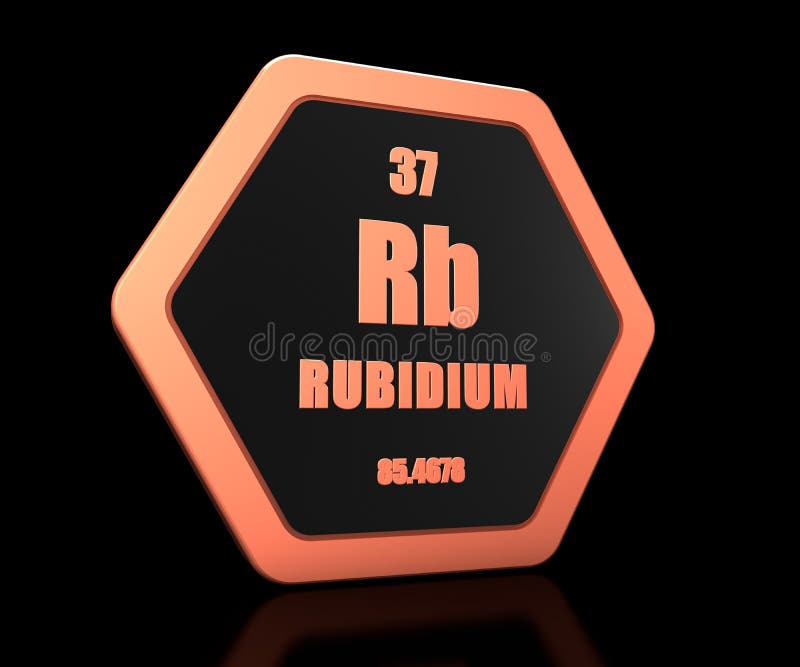Periodieke 3d de lijstsymbool van het rubidium geeft het chemische element terug royalty-vrije illustratie Periodieke 3d de lijstsymbool van het rubidium geeft het chemische element terug royalty-vrije illustratie