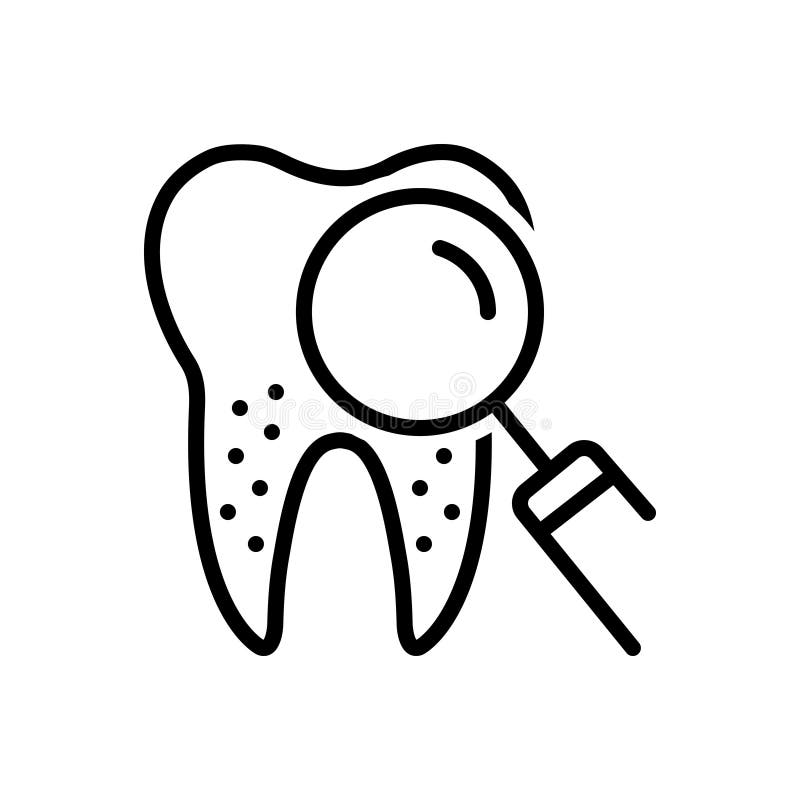 Black line icon for Periodontics, dental and teeth