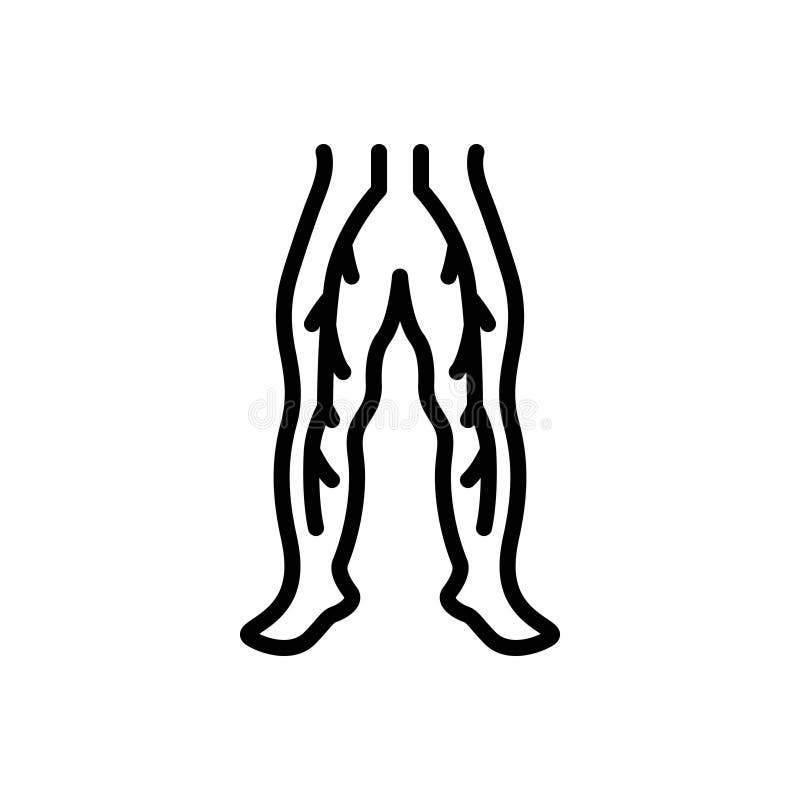 Black Line Icon for Peripheral, Incidental and Nervous Stock