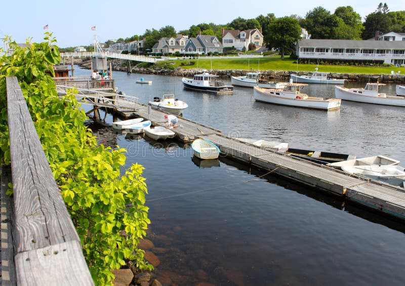 A view of the dock at Perkins Cove, Ogunquit, Maine.