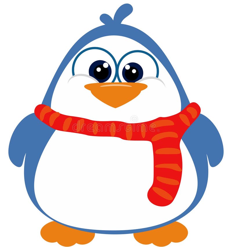 Perky Penguin with scarf stock illustration. Illustration of pudgy