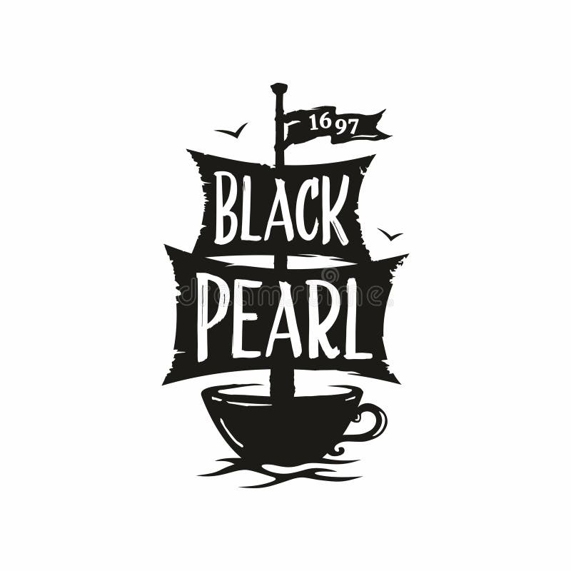 Perla professionale del nero del caffè di logo del segno di vettore moderno illustrazione di stock Perla professionale del nero del caffè di logo del segno di vettore moderno illustrazione di stock