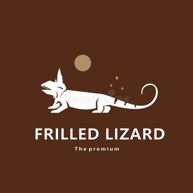 animal frilled lizard natural logo vector icon silhouette retro hipster. animal frilled lizard natural logo vector icon silhouette retro hipster