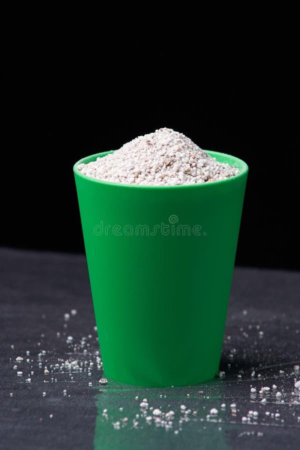 Perlite for Hydroponics Vegetable in Green Pot Stock Photo Image of