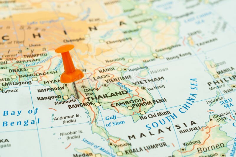 Perno della mappa della Tailandia fotografie stock Perno della mappa della Tailandia fotografie stock