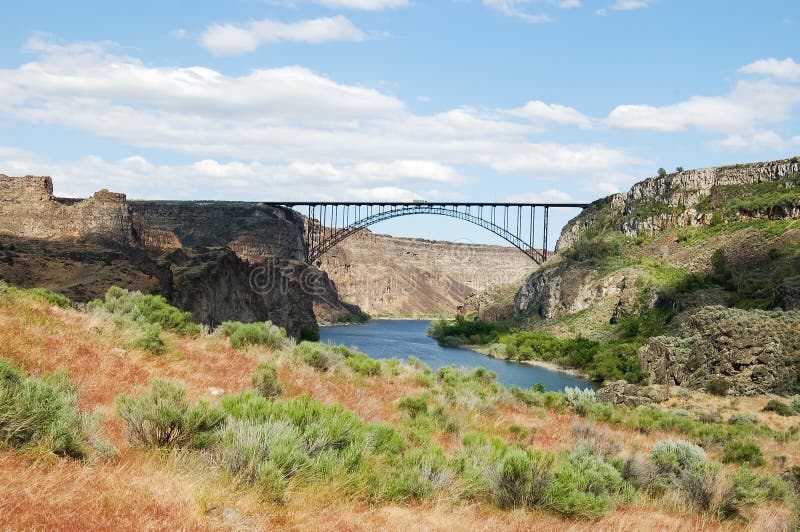 Perrine Bridge au-dessus de la rivière Snake photo stock Perrine Bridge au-dessus de la rivière Snake photo stock