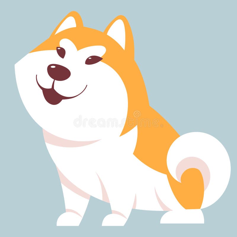 Perro akita inu sentado. stock de ilustración