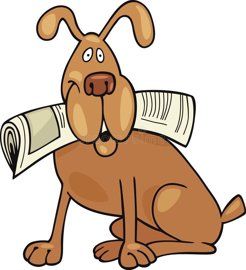 Perro con el periódico libre illustration Perro con el periódico libre illustration