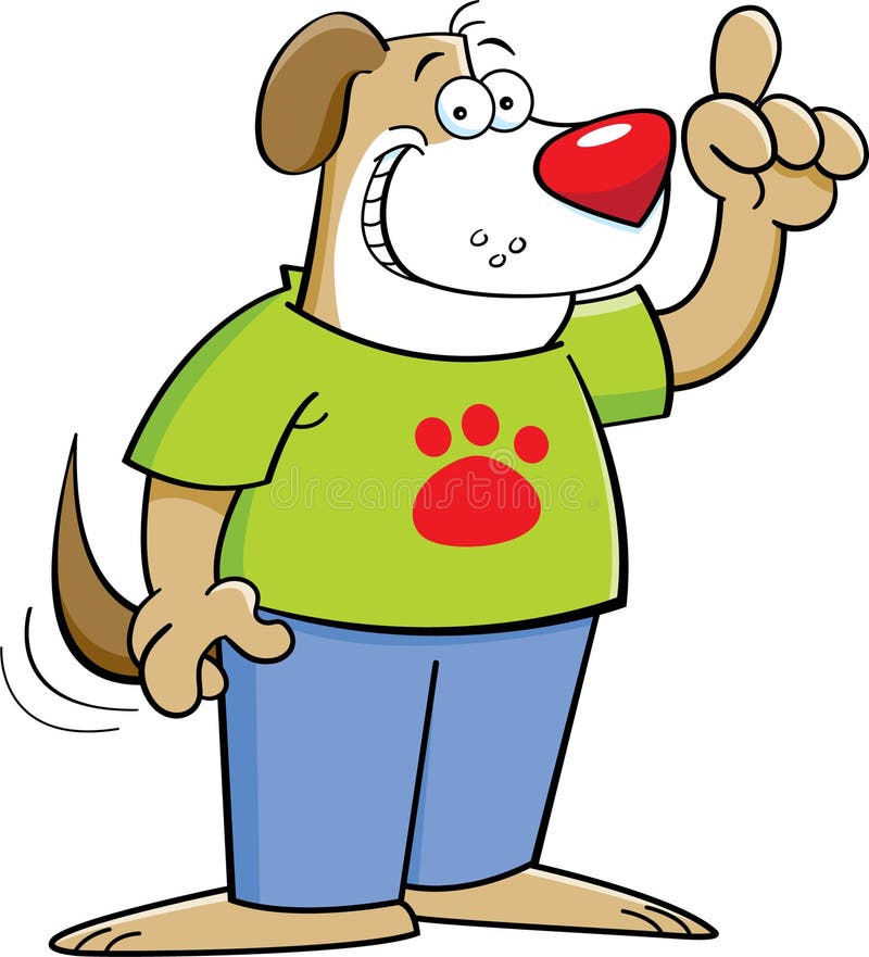 Perro de la historieta con una idea ilustración del vector Perro de la historieta con una idea ilustración del vector
