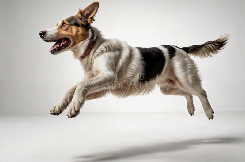 Perro hermoso corriendo libre illustration