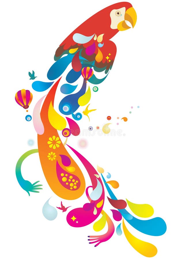 Perroquet coloré illustration de vecteur Perroquet coloré illustration de vecteur