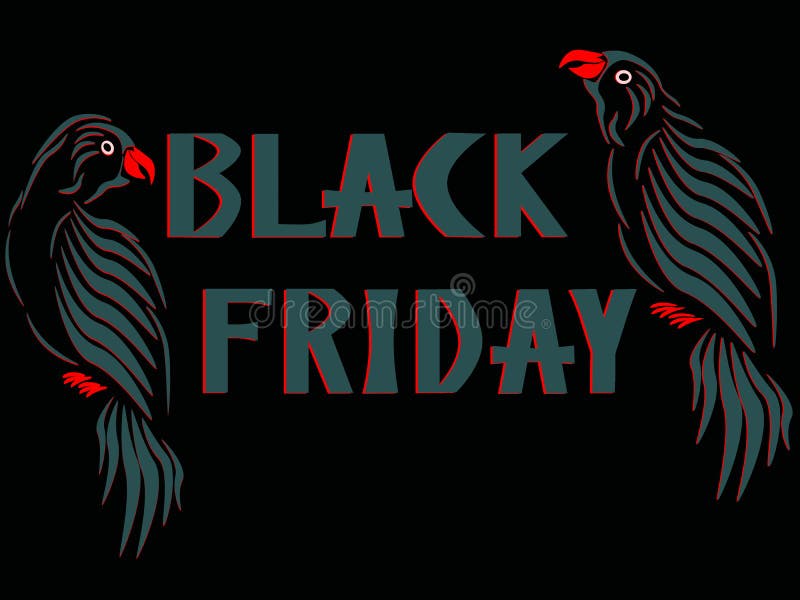 perroquets Gris-rouges des deux côtés de Black Friday de inscription gris-rouge illustration libre de droits perroquets Gris-rouges des deux côtés de Black Friday de inscription gris-rouge illustration libre de droits