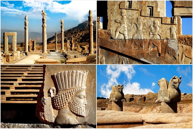 Persepolis est la capitale du royaume antique d'Achaemenid vue de l'Iran Perse antique Fond de ciel bleu et de nuages